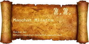 Maschat Miletta névjegykártya